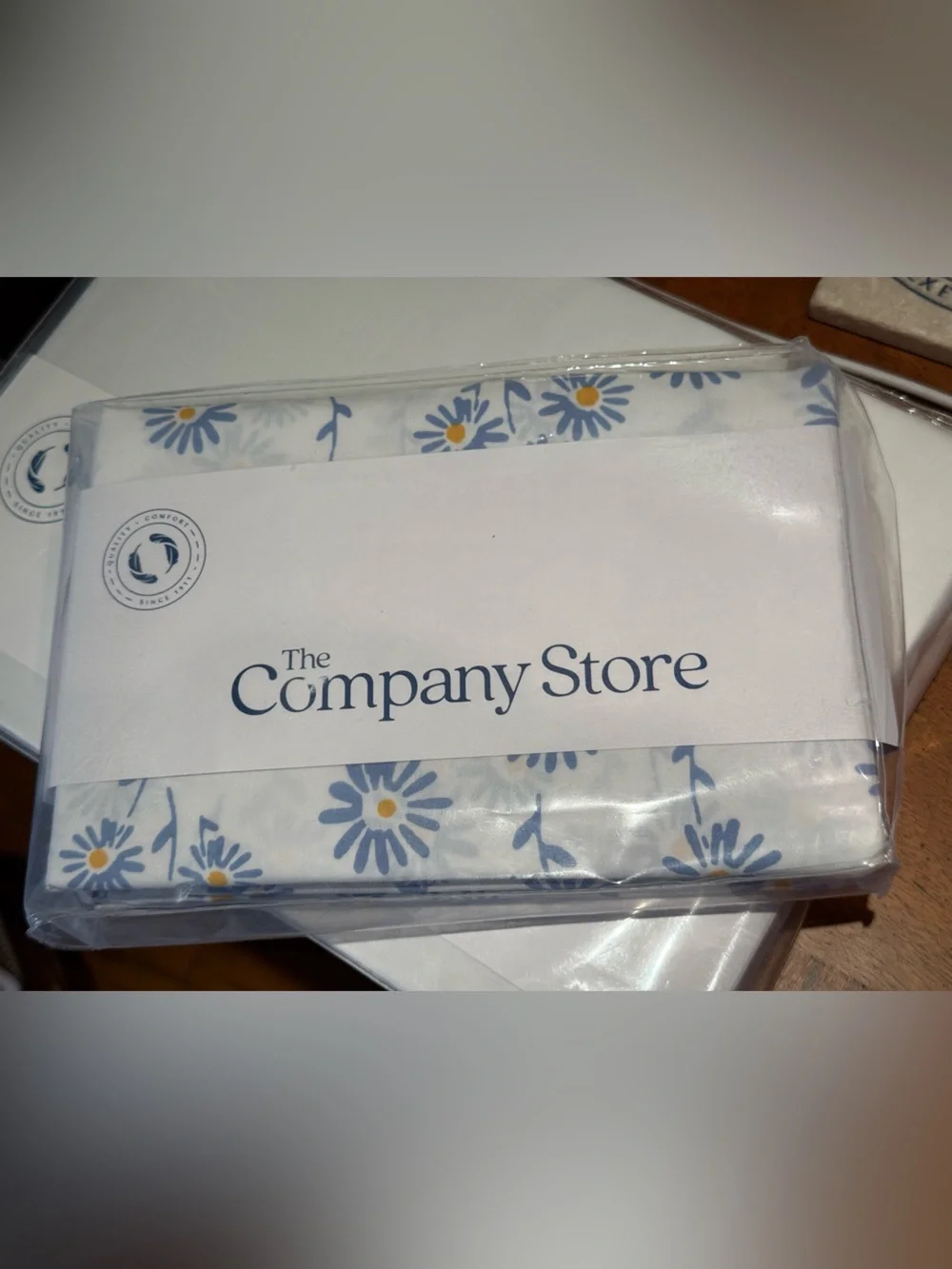 The Company Store Blue Daisy Cotton Pillowcase Pair